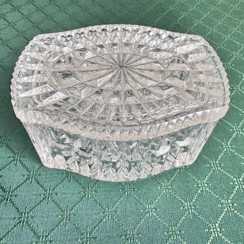 Vtg Cut Crystal Vanity / Trinket Box Made in Germany